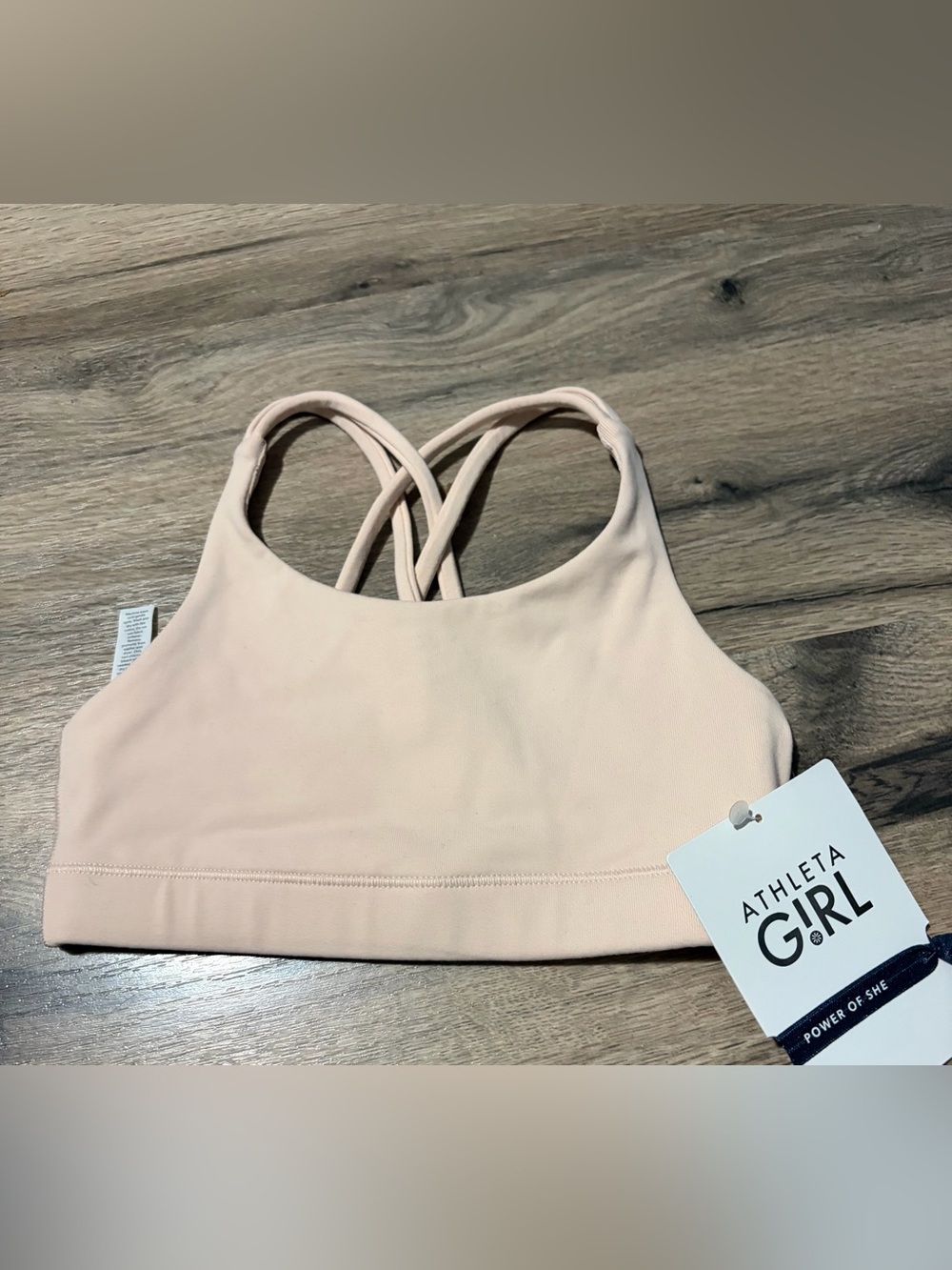 Athleta Girls Light Pink Strappy Sports Bra Tank
